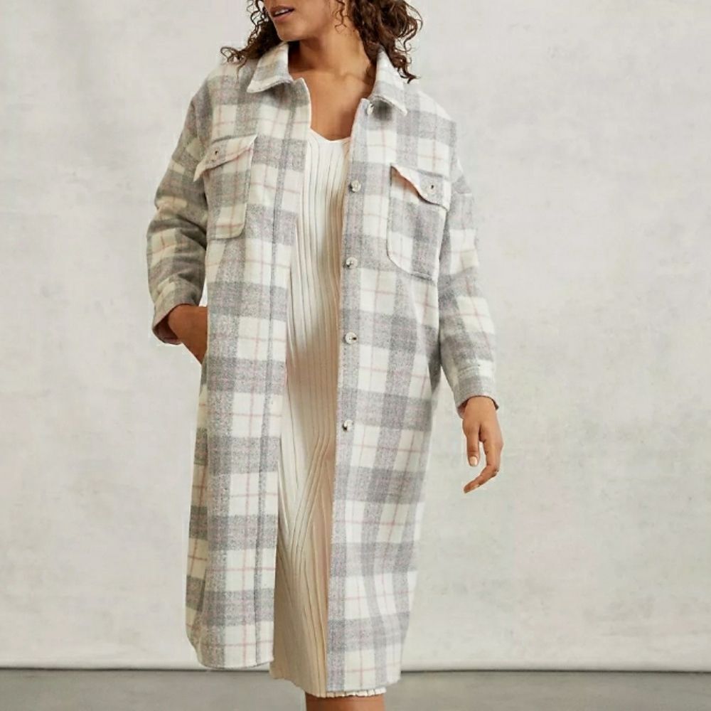 Anthropologie Bobbie Plaid Shirt Jacket Shaket